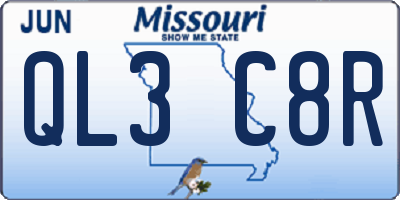 MO license plate QL3C8R