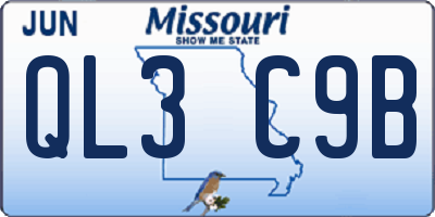 MO license plate QL3C9B