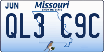 MO license plate QL3C9C
