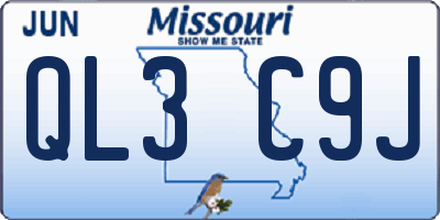 MO license plate QL3C9J