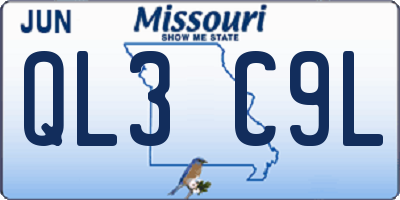 MO license plate QL3C9L