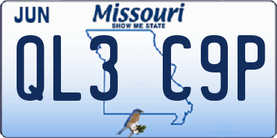 MO license plate QL3C9P