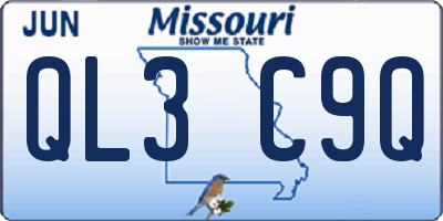 MO license plate QL3C9Q