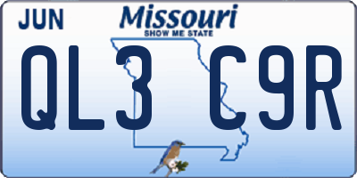 MO license plate QL3C9R