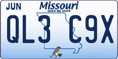 MO license plate QL3C9X