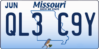 MO license plate QL3C9Y