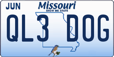 MO license plate QL3D0G
