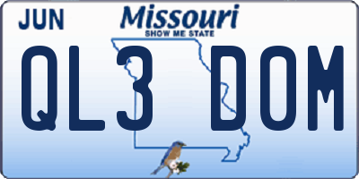 MO license plate QL3D0M