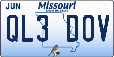MO license plate QL3D0V