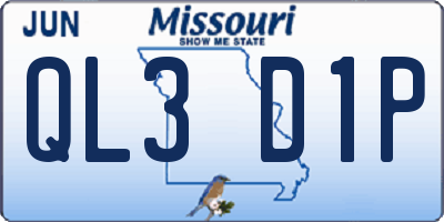MO license plate QL3D1P