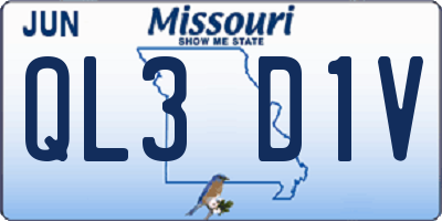 MO license plate QL3D1V
