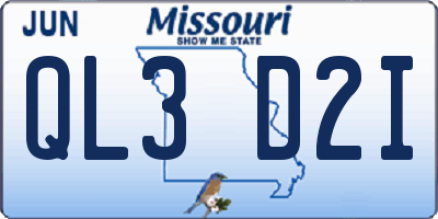 MO license plate QL3D2I