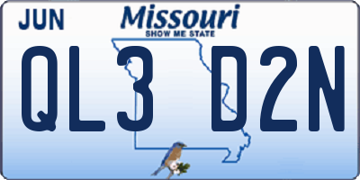 MO license plate QL3D2N