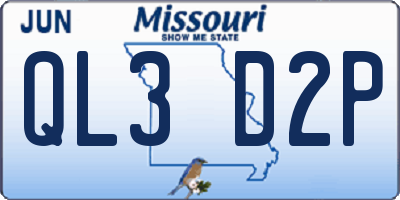 MO license plate QL3D2P