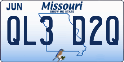 MO license plate QL3D2Q