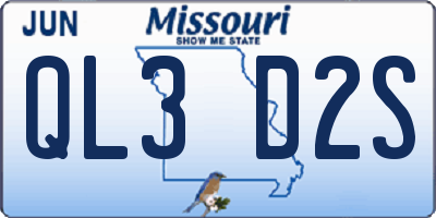 MO license plate QL3D2S