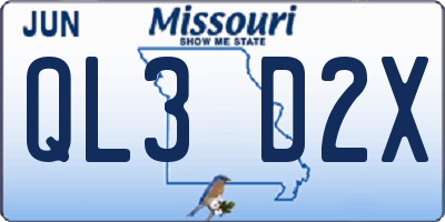 MO license plate QL3D2X