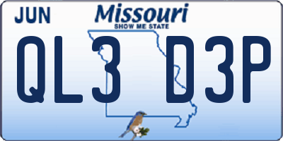 MO license plate QL3D3P