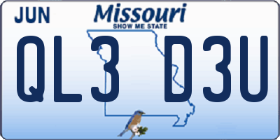 MO license plate QL3D3U
