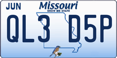 MO license plate QL3D5P
