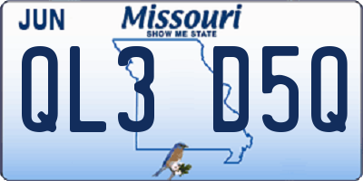 MO license plate QL3D5Q