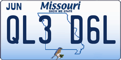 MO license plate QL3D6L