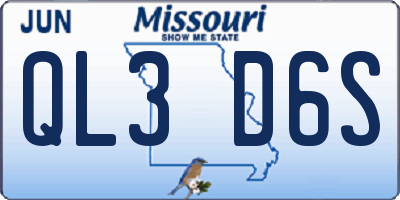 MO license plate QL3D6S