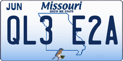 MO license plate QL3E2A