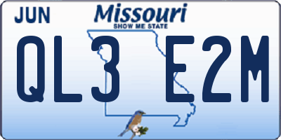 MO license plate QL3E2M