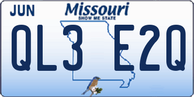 MO license plate QL3E2Q