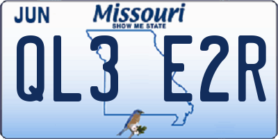 MO license plate QL3E2R