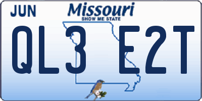 MO license plate QL3E2T