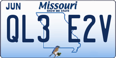 MO license plate QL3E2V