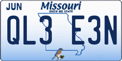 MO license plate QL3E3N