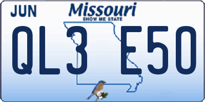 MO license plate QL3E5O