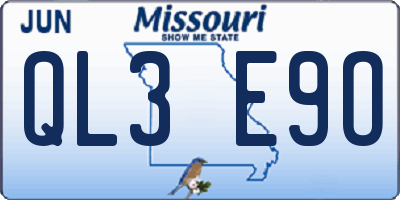 MO license plate QL3E9O