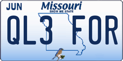 MO license plate QL3F0R
