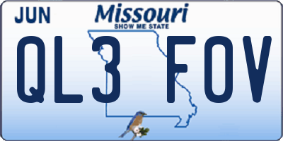 MO license plate QL3F0V