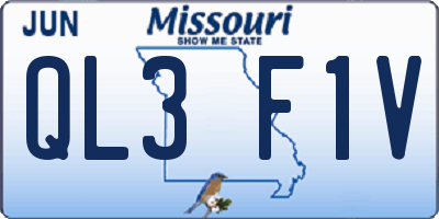 MO license plate QL3F1V
