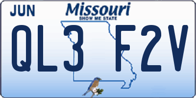 MO license plate QL3F2V