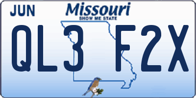 MO license plate QL3F2X