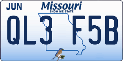 MO license plate QL3F5B