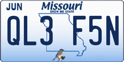 MO license plate QL3F5N