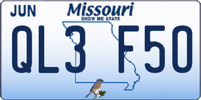 MO license plate QL3F5O