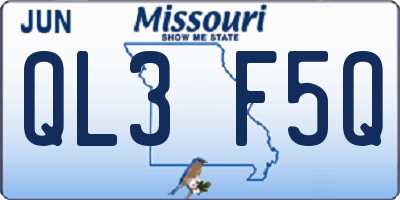 MO license plate QL3F5Q