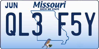 MO license plate QL3F5Y