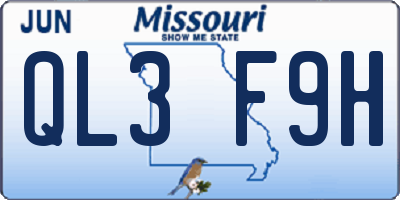 MO license plate QL3F9H