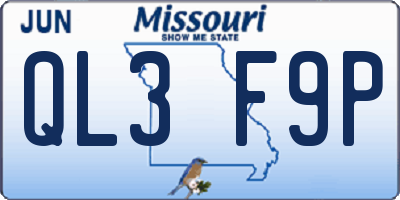 MO license plate QL3F9P
