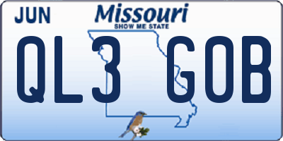 MO license plate QL3G0B