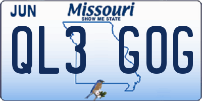 MO license plate QL3G0G
